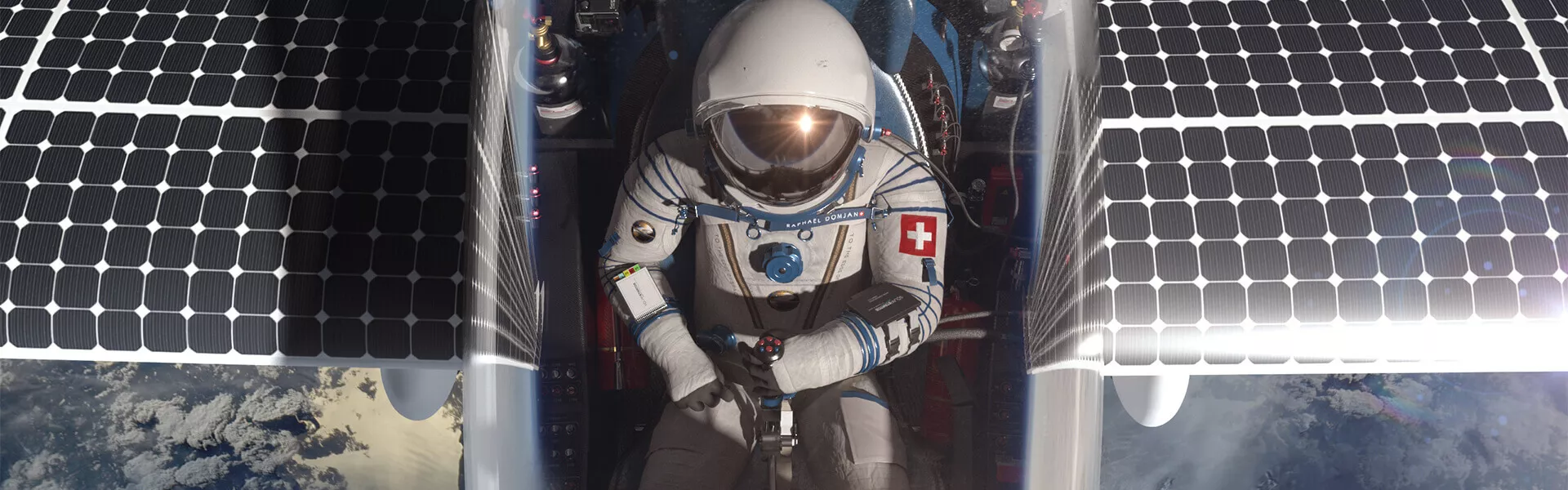 Solar stratos pilot in flight Solar stratos pilot in flight