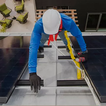 solar installer on roof solar installer on roof
