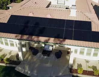Home with solar panels that have shading