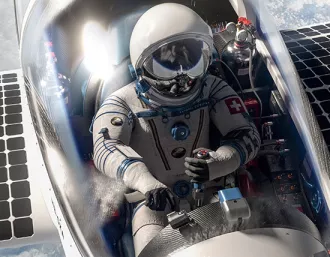 SolarStratos pilot in plane with high efficiency SunPower solar cells