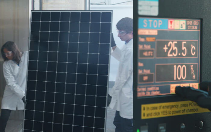 Maxeon Panel Into Laboratory Testing Chamber Maxeon Panel Into Laboratory Testing Chamber