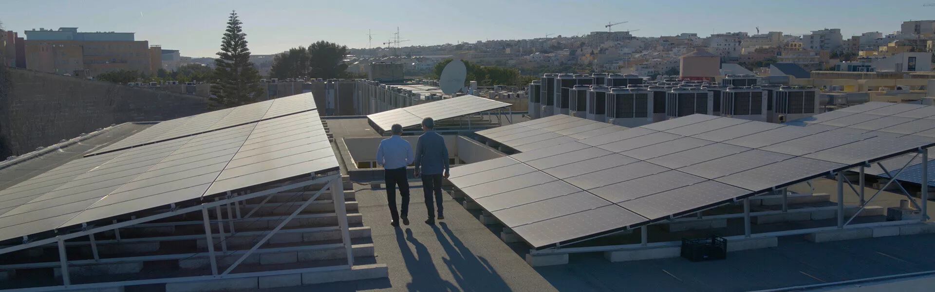 Rooftop with Solar Panels Malta University Rooftop with Solar Panels Malta University