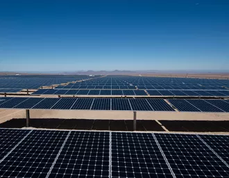 Solar panels in high heat landscape